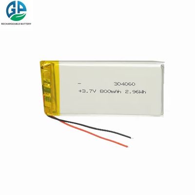 3.7V 800mah IEC62133 KC aprovado 304060 Lithium Polymer Battery Pack 500 vezes