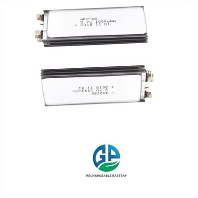 Bateria de polímero de lítio recarregável LiPo 402780 3,7V 1000mAh com certificação KC para dispositivos inteligentes