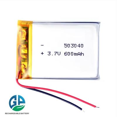 Bateria recarregável Qualidade 503040 Bateria de lítio polimérico pequeno Lipo 3.7v 600mAh Bateria certificada KC