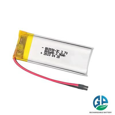 Bateria de lítio polímero Bateria recarregável de alta qualidade 802050 800mah 3.7V Bateria de lítio polímero Lipo