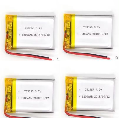 KC aprovado 1200mAh 3.7v Lipo bateria recarregável 3.7v 1200mah 753555 bateria de lítio polímero