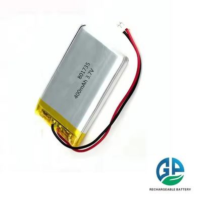 Alta taxa de descarga Polímero de lítio 801735 400mAh Recarregável 3.7v Para intercomunicador sem fio Doobell Drone Bateria Pack