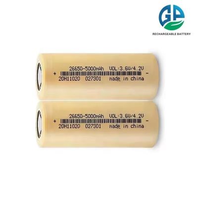 Bateria de lítio recarregável de alta capacidade 26650 5000mAh Bateria de íons de lítio Célula de 3.7v 5000mah Bateria cilíndrica