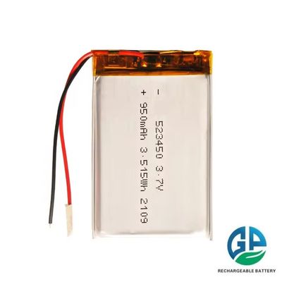 Bateria recarregável 523450 3.7v 950Mah KC Bateria Li-Ion aprovada 500 vezes