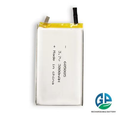 Bateria recarregável de 3C 5C Li polímero de alta capacidade 3.7V Bateria Lipo de 3.7V 3000mAh 605085