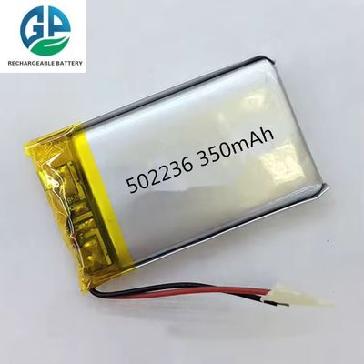 KC CE aprovado Bateria recarregável Li Poly de 3,7 V 502236 3,7 V 350mah 1,295wh Bateria OEM Bateria de íons de lítio