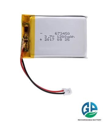 3.7v Bateria recarregável de alta capacidade 1200mah 673450 Polímero de íons de lítio para dispositivos eletrônicos de consumo