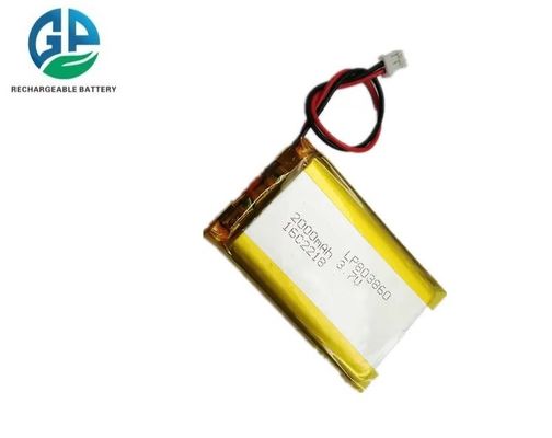 Bateria de lítio polímero de alta capacidade de 2000 mAh 3.7V com 500 vezes a vida do ciclo Bateria de lítio recarregável