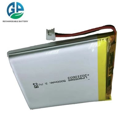 Bateria de polímero de lítio de 3,7 V de alta capacidade 5000 mAh com 500 ciclos de vida para produtos digitais