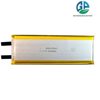 Bateria Recarregável de Polímero de Lítio Lipo de Alta Densidade de Energia 3.7V 6000mAh