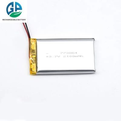 Baterias Li-Polymer de alta capacidade 3.7V 773864 3.7V Lipo Cell 2100mAh Li-Ion Polymer recarregável para dispositivo móvel