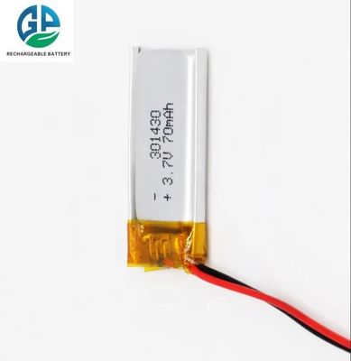Bateria de Polímero de Lítio de Alta Taxa de Descarga de 3.7V 70mAh para Relógio Inteligente Bateria Recarregável de LiPo