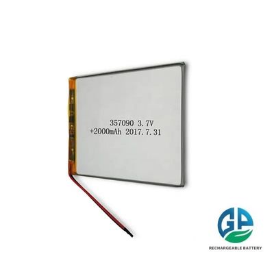 3.7V 500mAh Lithium Polymer Battery Pack com 500 vezes a vida do ciclo para dispositivos de beleza