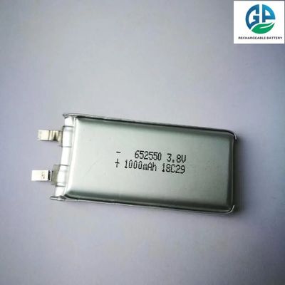 Bateria recarregável de alta capacidade KC Li Ion 3.8V 652550 Litio Polímero Lipo 1000mAh