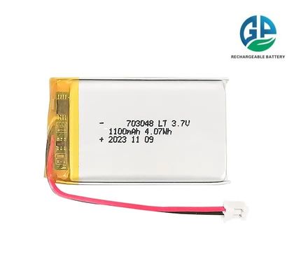 Bateria Lipo Aprovada pela KC IEC62133 3.7V 1100mAh 703048 Pacote de Bateria Recarregável de Polímero de Lítio