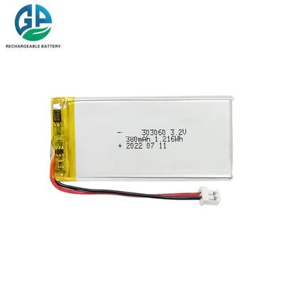 Alta Capacidade 303060 380mAh 3.2V Bateria LiFePO4