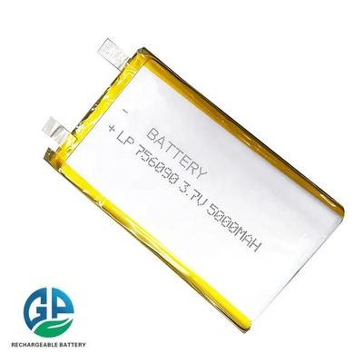 Bateria de alta taxa de descarga 30C KC UN38.3 Certificada 3.7V 756090 3.7v 5000mah bateria de iões de lítio para produtos digitais