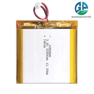 Bateria Li-polímero de alta capacidade 3.8V 3250mAh 105050 Tamanho para produtos digitais