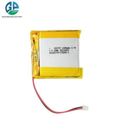 Alta taxa de descarga 3.7V 1400mAh Bateria de polímero de lítio