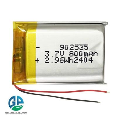 Bateria recarregável de polímero de lítio 902535 Bateria de lítio 800mAh 3.7V Bateria Lipo