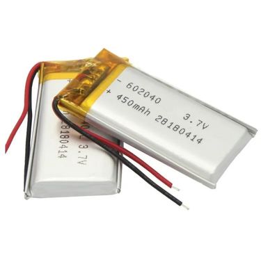 Baterias de lítio certificadas KC 602040 Bateria recarregável de lítio 3.7V 450mAh