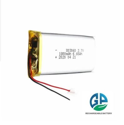 Bateria de alta taxa de descarga 3.7V 1800mah recarregável 6.6wh Bateria de iões de lítio polímero 803060