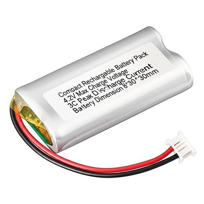 Bateria Recarregável Compacta Tensão Máxima de Carga 4.2V Corrente de Descarga de Pico 3C 8*30*30mm com Bateria de Lítio de Polímero PCB