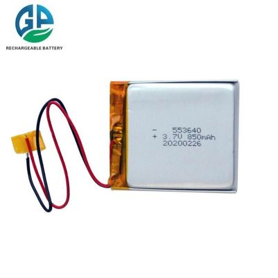 Alta Capacidade 3.7V 850mAh Bateria Polimérico de Íons de Lítio 553640 Bateria Lipo recarregável 850mah Bolsa Bateria Polimérico de Íons de Lítio para Rc