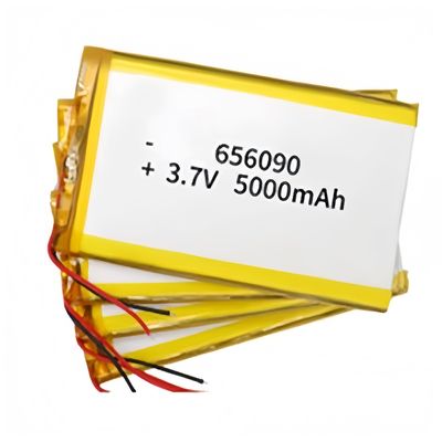 Bateria de lítio recarregável de alta capacidade 5000mAh Bateria de íons de lítio 3.7v 5000mah 656090 com cabos de PCB