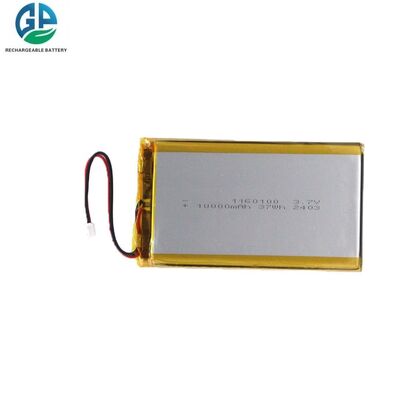 Bateria de polímero de lítio recarregável de 3,7V 10000mAh, bateria de polímero de lítio 1260100