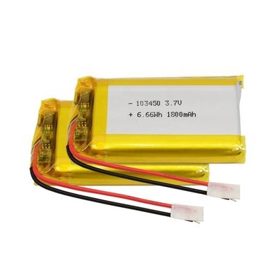 Bateria de polímero de lítio recarregável Lipo de 3,7 V e 1800 mAh aprovada pela IEC62133 e UN38.3
