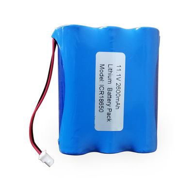 Pilha 2600mah do lítio do bloco 11.1V Icr18650 de UN38.3 3S1P 12V 18650