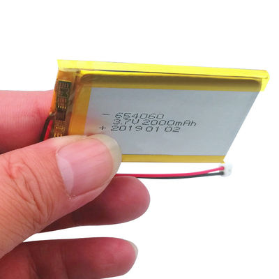 Bateria LiPo 3.7V 2000mAh 654060 com 500 Ciclos para Caixa de Som Bluetooth