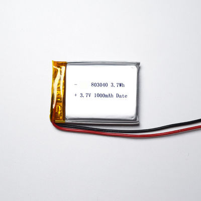 IEC62133 UL Bateria recarregável de lítio polímero LiPo aprovada 3,7V 1000mAh 803040