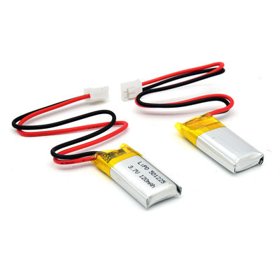 3.7V 120mAh 501225 Tamanho Bateria de Lítio Polímero Lipo Bateria de Lítio Recarregável com Conector