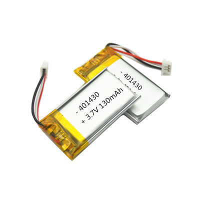 401430 bloco da bateria do polímero do lítio de 3.7V 130mAh com vida de ciclo de 500 vezes