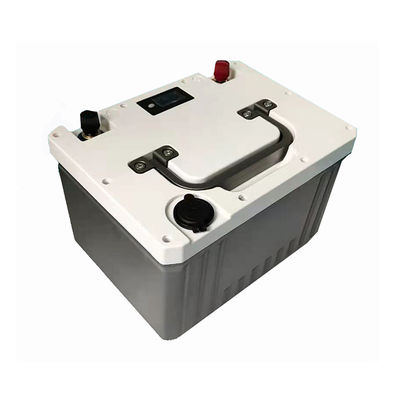 Bateria de Armazenamento de Energia Solar LiFePO4 24V 50Ah com Vida Útil de 2000 Ciclos e Caixa ABS IP65 para Barcos e Carrinhos de Golfe