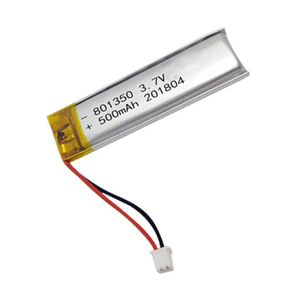 801350 Bateria recarregável de lítio polimérico Lipo de 3,7 V 500 mAh para dispositivos médicos