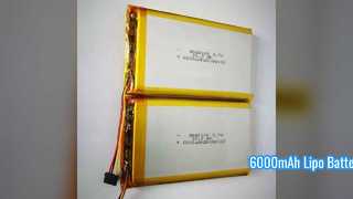 poder duradouro da bateria 3.7V de 6000mAh Lipo