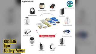 bateria KC IEC62133 de 600mAh 3.7V Lipo certificada